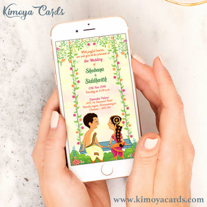 Cute Doodle Wedding E-Card - Iyengar Wedding