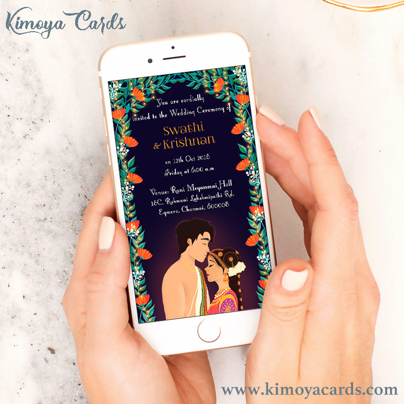 Dreamy Tamil Brahmin Wedding E-Card - Iyengar Wedding